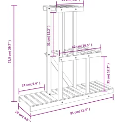 Kukkateline 81x25x75,5 cm, kuusta