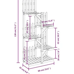 Kukkateline 81x25x75,5 cm, kuusta