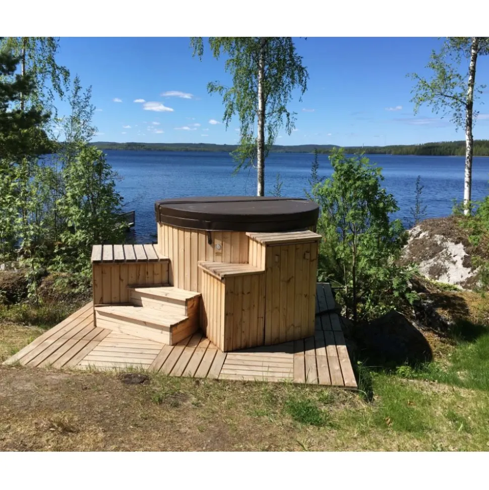 Kylpytynnyri kaasukamiinalla SpaDealers City-Palju Arctic 4-6 hlöä 1200l brown/graphite black