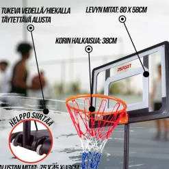 Lasten koripalloteline ProSport 1,6 - 2,1 m