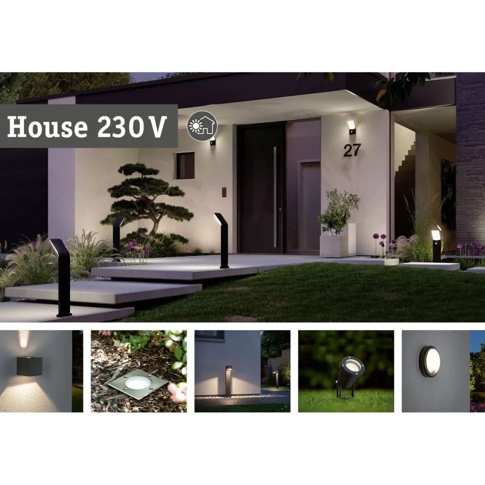 LED-terassivalaisin Paulmann, IP65, 50mm, 2200K, alumiini