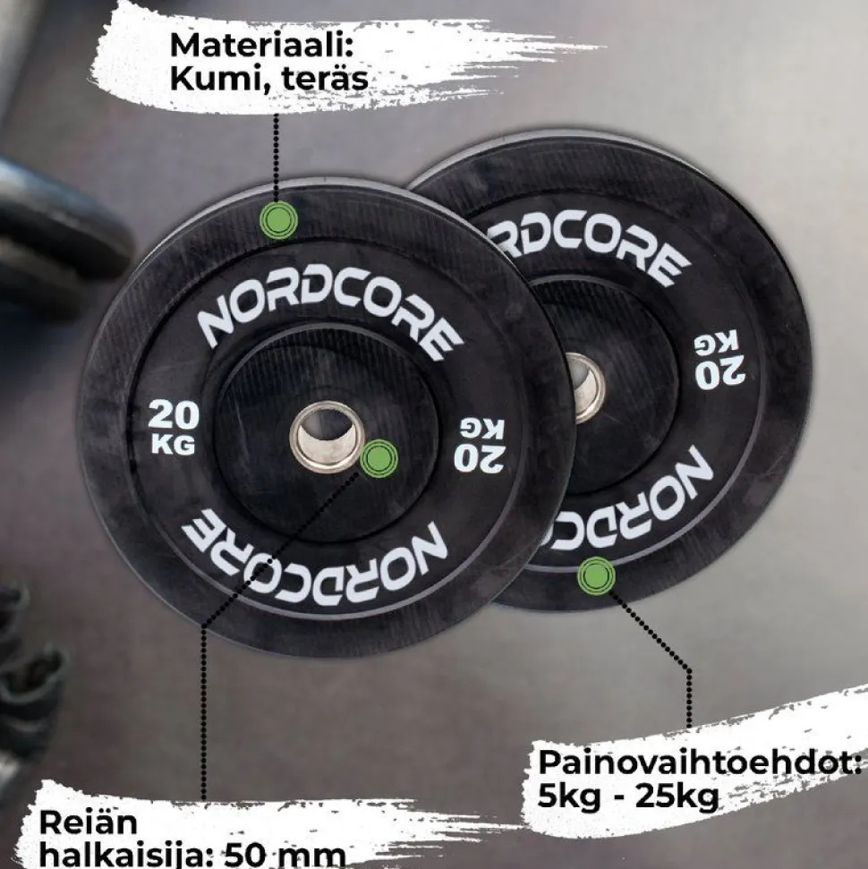 Levypainot Nordcore Core Bumper, 5-25kg, 2kpl