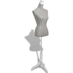 Mallinukketorso nainen raidallinen pellava