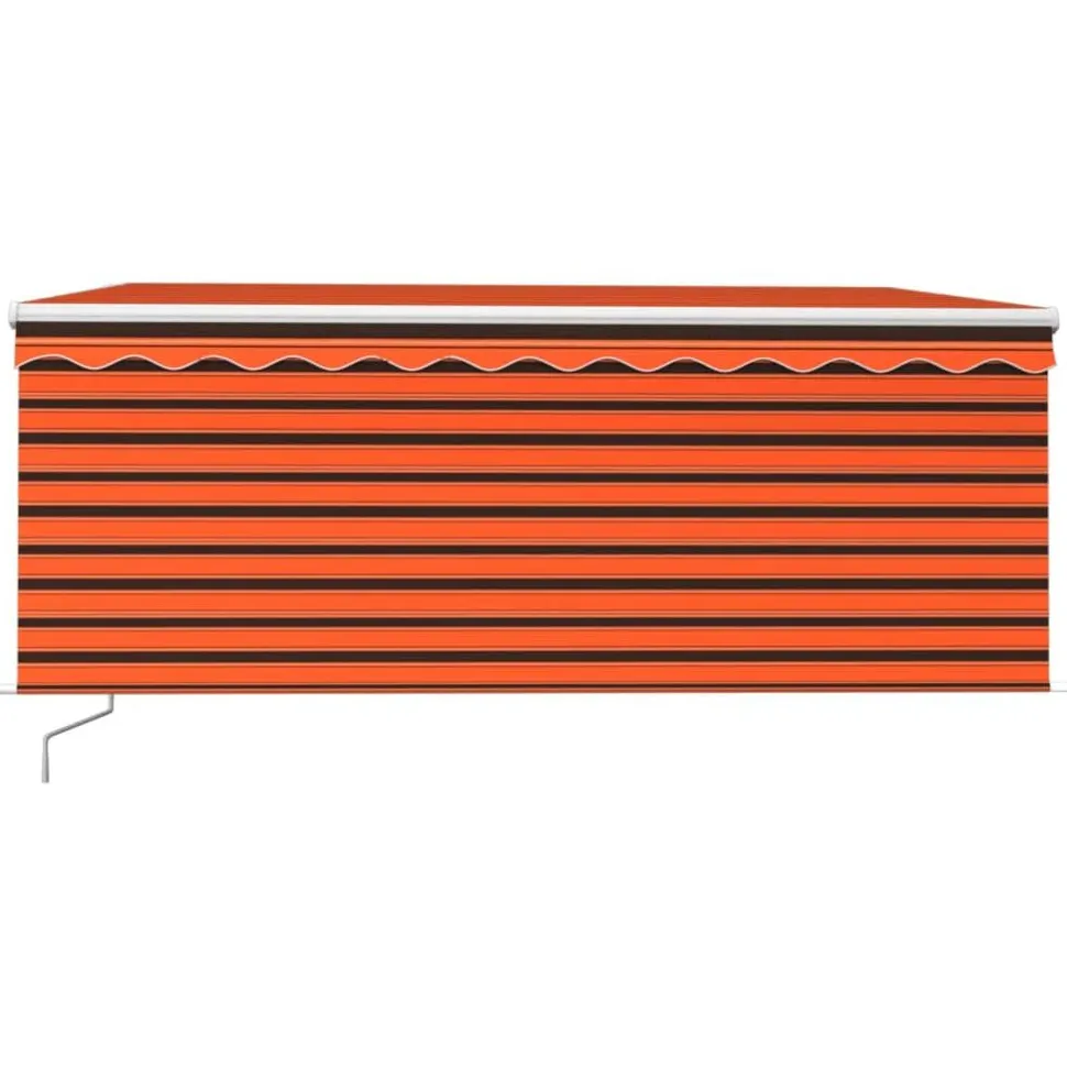 Manuaalisesti kelattava markiisi 2 verho/LED 3x2,5 m keltainen/valkoinen