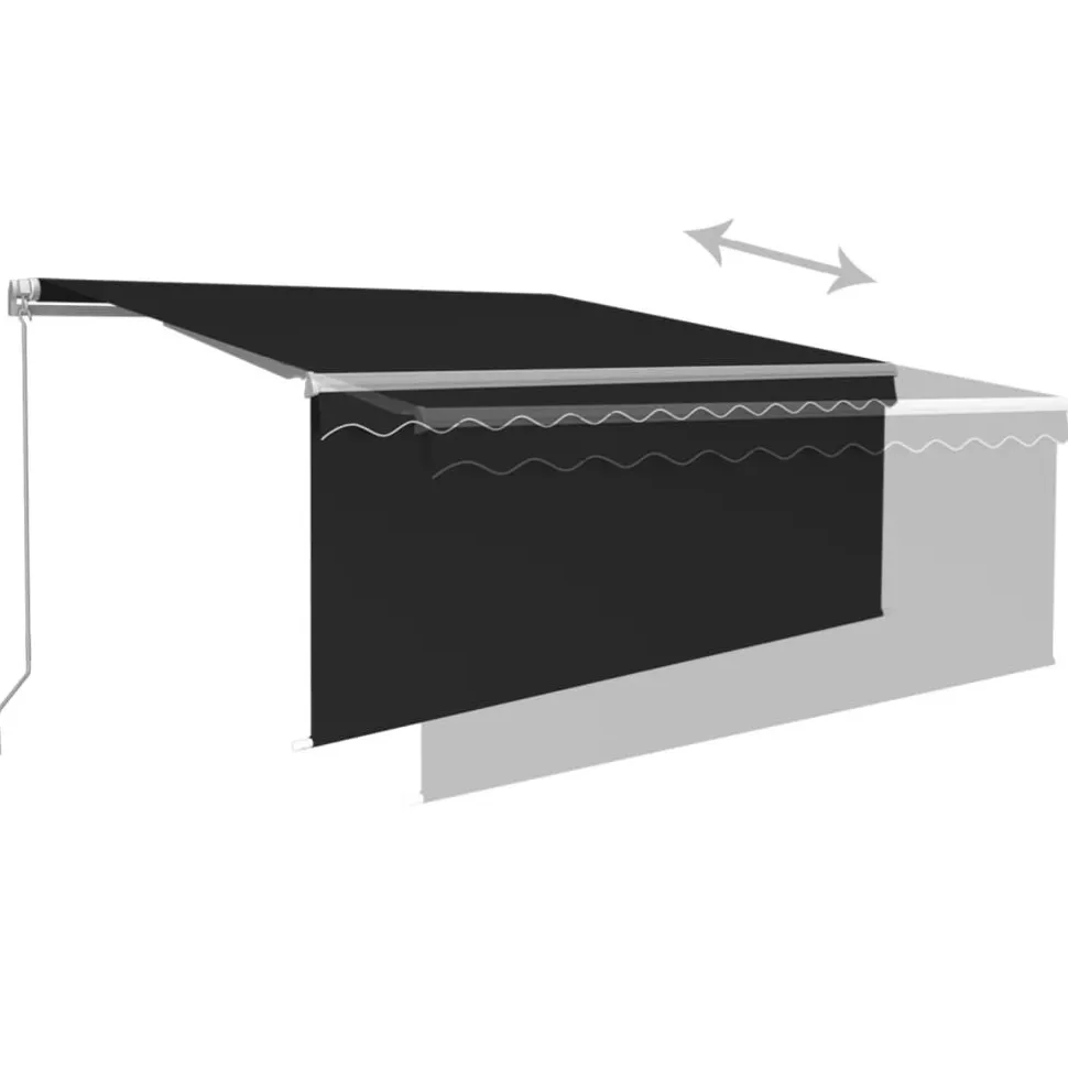 Manuaalisesti kelattava markiisi 2 verho/LED 3x2,5 m keltainen/valkoinen