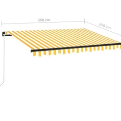 Manuaalisesti sisäänkelattava markiisi 1 300x250 cm sininen/valkoinen