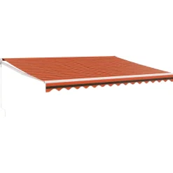 Markiisi sisäänkelattava, oranssiruskea, 4x3 m kangas/alumiini