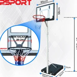 Nuorten koripalloteline ProSport 2,1 - 2,6 m