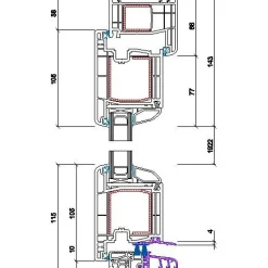 Parvekeovi Seicom PVC TD 1M 2K, PVC, 2-lasinen mittatilausovi