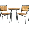 Parvekepöytä House Nordic Cleveland, ø70cm, tiikki, ruskea/musta