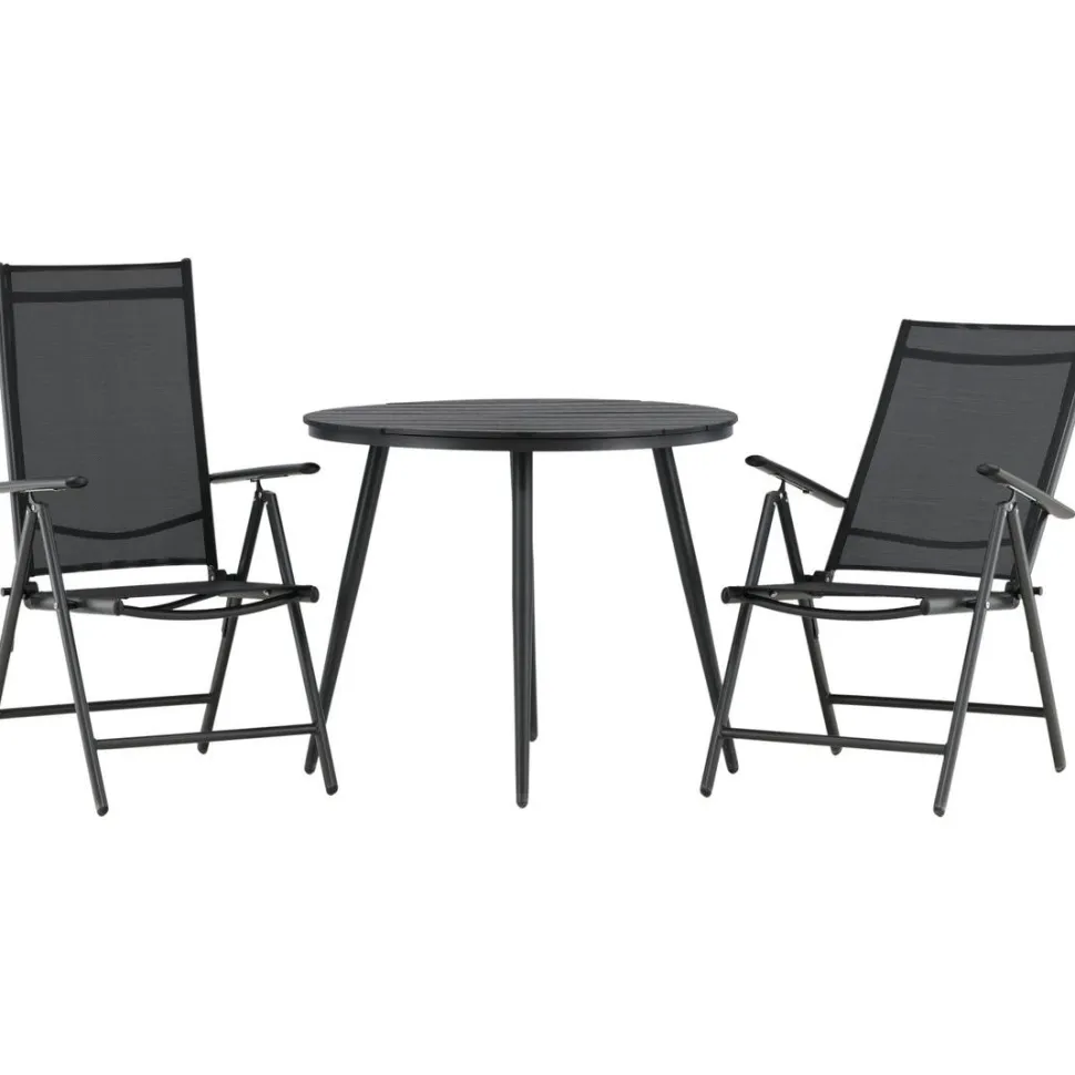 Parvekeryhmä Venture Home, ø90cm, harmaa/valkoinen Break-pöytä + 2 harmaata Break-säätötuolia