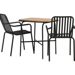 Parvekeryhmä Venture Home,  88x70cm Holmbeck-pöytä + 2 mustaa Peking-tuolia