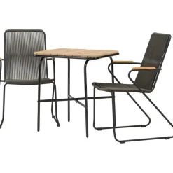 Parvekeryhmä Venture Home,  88x70cm Holmbeck-pöytä + 2 tummanharmaata Bois-tuolia