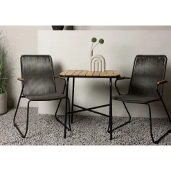 Parvekeryhmä Venture Home,  88x70cm Holmbeck-pöytä + 2 tummanharmaata Bois-tuolia