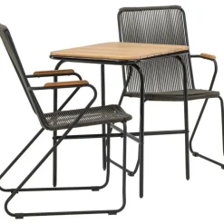 Parvekeryhmä Venture Home,  88x70cm Holmbeck-pöytä + 2 tummanharmaata Bois-tuolia