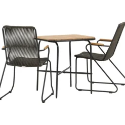 Parvekeryhmä Venture Home,  88x70cm Holmbeck-pöytä + 2 tummanharmaata Bois-tuolia