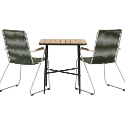 Parvekeryhmä Venture Home,  88x70cm Holmbeck-pöytä + 2 tummanharmaata Bois-tuolia