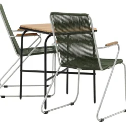Parvekeryhmä Venture Home,  88x70cm Holmbeck-pöytä + 2 tummanharmaata Bois-tuolia