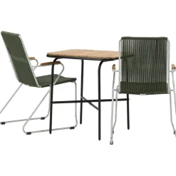 Parvekeryhmä Venture Home,  88x70cm Holmbeck-pöytä + 2 tummanharmaata Bois-tuolia