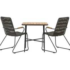Parvekeryhmä Venture Home,  88x70cm Holmbeck-pöytä + 2 tummanharmaata Bois-tuolia