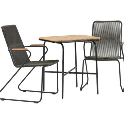 Parvekeryhmä Venture Home,  88x70cm Holmbeck-pöytä + 2 tummanharmaata Bois-tuolia