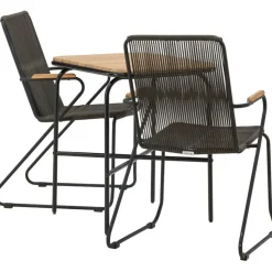 Parvekeryhmä Venture Home,  88x70cm Holmbeck-pöytä + 2 tummanharmaata Bois-tuolia