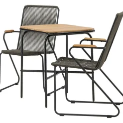 Parvekeryhmä Venture Home,  88x70cm Holmbeck-pöytä + 2 tummanharmaata Bois-tuolia