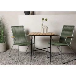 Parvekeryhmä Venture Home,  88x70cm Holmbeck-pöytä + 2 tummanharmaata Bois-tuolia
