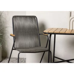 Parvekeryhmä Venture Home,  88x70cm Holmbeck-pöytä + 2 tummanharmaata Bois-tuolia