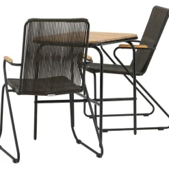 Parvekeryhmä Venture Home,  88x70cm Holmbeck-pöytä + 2 tummanharmaata Bois-tuolia