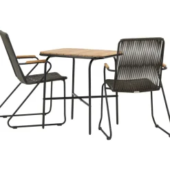 Parvekeryhmä Venture Home,  88x70cm Holmbeck-pöytä + 2 tummanharmaata Bois-tuolia