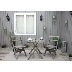 Parvekesetti Baltic Garden Wilma 65x65cm pöytä + 2 Knohult tuolia musta