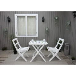 Parvekesetti Baltic Garden Wilma 65x65cm pöytä + 2 Knohult tuolia musta