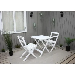 Parvekesetti Baltic Garden Wilma 65x65cm pöytä + 2 Knohult tuolia musta