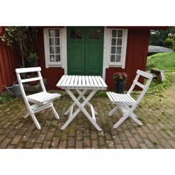 Parvekesetti Baltic Garden Wilma 65x65cm pöytä + 2 Knohult tuolia musta
