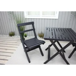 Parvekesetti Baltic Garden Wilma 65x65cm pöytä + 2 Knohult tuolia musta