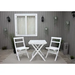 Parvekesetti Baltic Garden Wilma 65x65cm pöytä + 2 Knohult tuolia musta