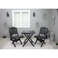 Parvekesetti Baltic Garden Wilma 65x65cm pöytä + 2 Visby tuolia harmaa
