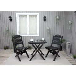 Parvekesetti Baltic Garden Wilma 65x65cm pöytä + 2 Visby tuolia harmaa