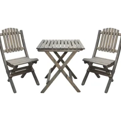 Parvekesetti Baltic Garden Wilma 65x65cm pöytä + 2 Visby tuolia harmaa