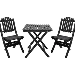 Parvekesetti Baltic Garden Wilma 65x65cm pöytä + 2 Visby tuolia harmaa