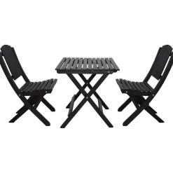 Parvekesetti Baltic Garden Wilma 65x65cm pöytä + 2 Visby tuolia harmaa