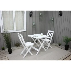 Parvekesetti Baltic Garden Wilma 65x65cm pöytä + 2 tuolia er värejäa