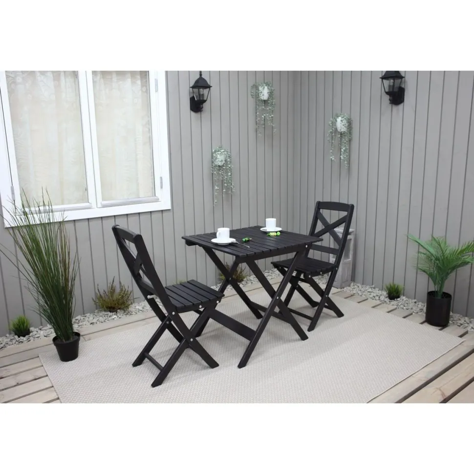 Parvekesetti Baltic Garden Wilma 65x65cm pöytä + 2 tuolia er värejäa