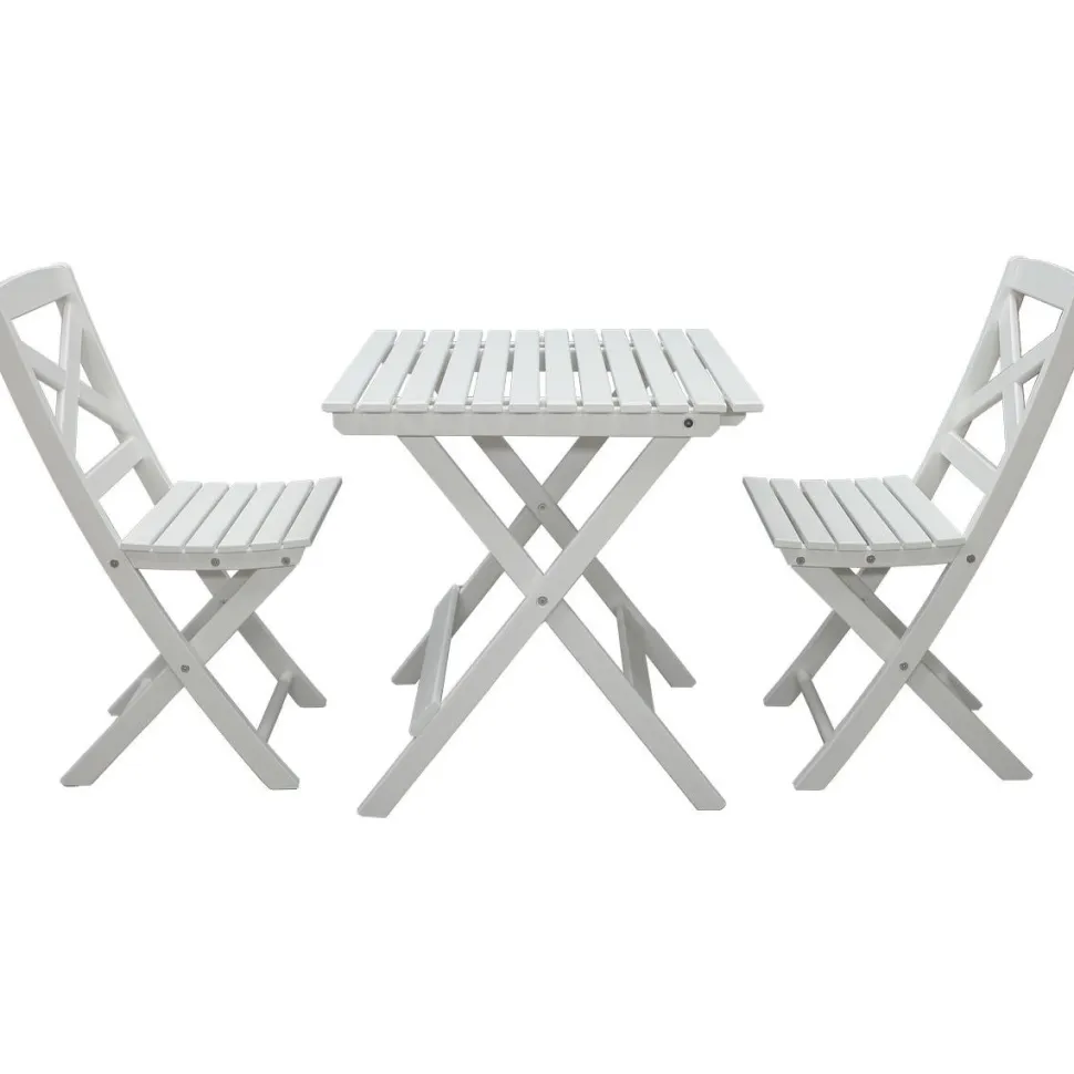 Parvekesetti Baltic Garden Wilma 65x65cm pöytä + 2 tuolia er värejäa