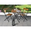 Parvekesetti Linento Garden Bistro Set 3, 2 tuolia + pöytä, kokoontaittuva, musta/pähkinä