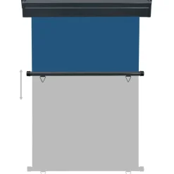 Parvekkeen sivumarkiisi 125x250 cm sininen