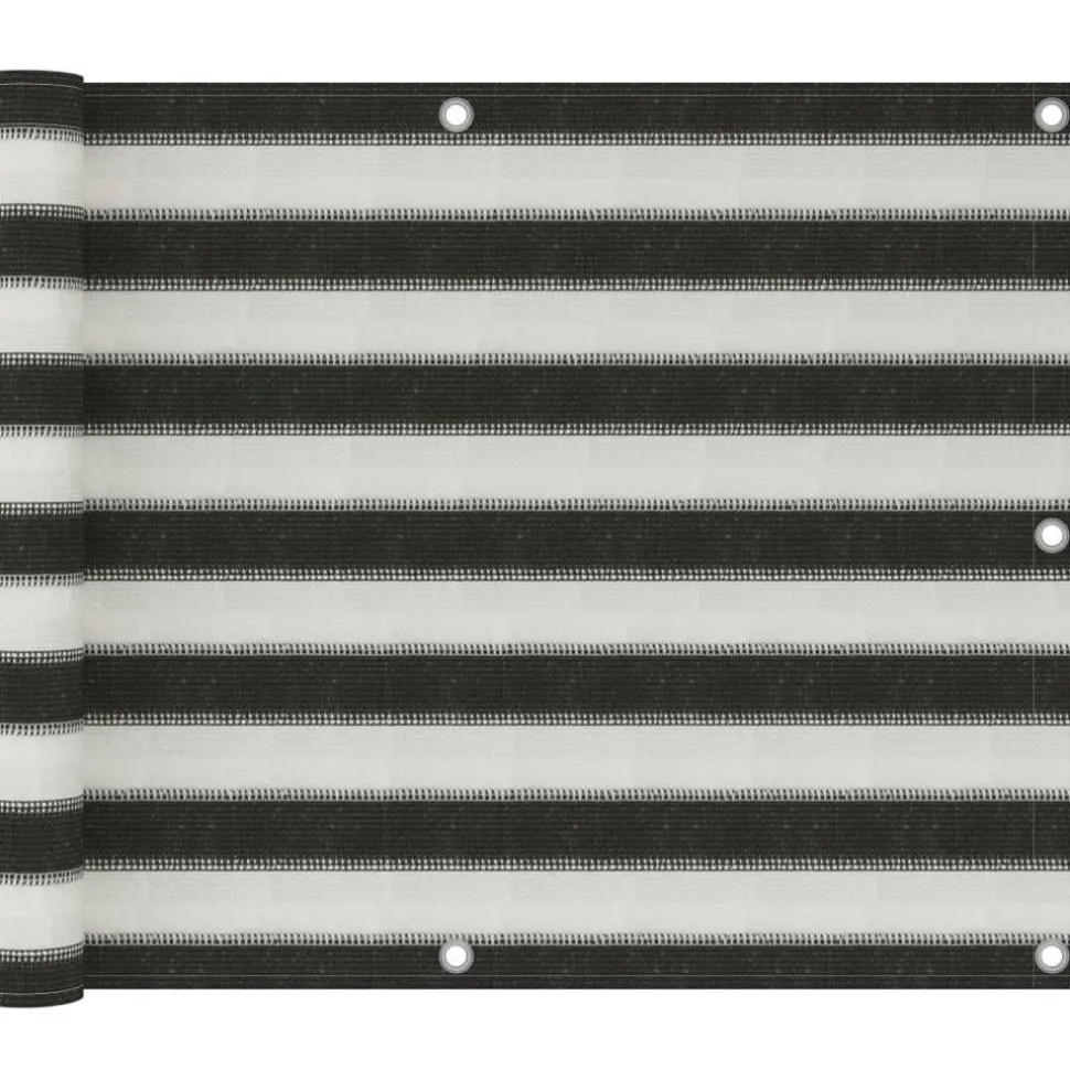 Parvekkeen suoja hdpe 75x500 cm antrasiitti ja valkoinen