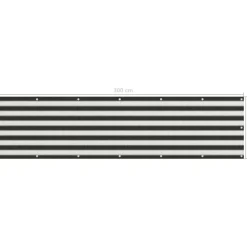 Parvekkeen suoja hdpe 75x300 cm antrasiitti ja valkoinen