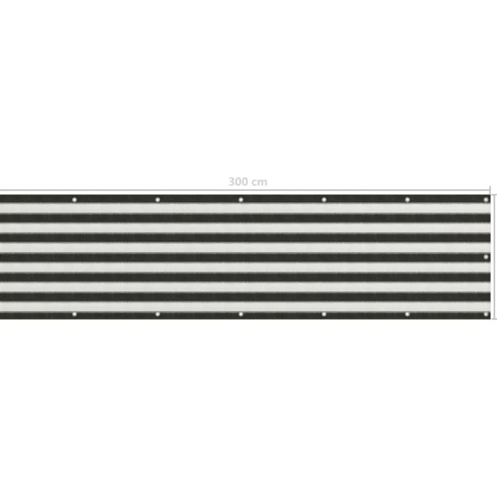 Parvekkeen suoja hdpe 75x300 cm antrasiitti ja valkoinen